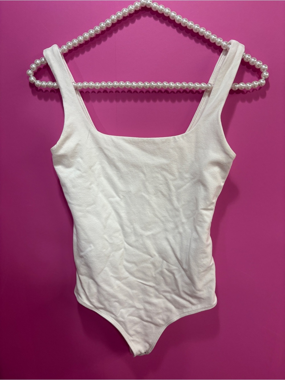 Abercrombie & Fitch White Squareneck Tank Bodysuit - Picture 2 of 4